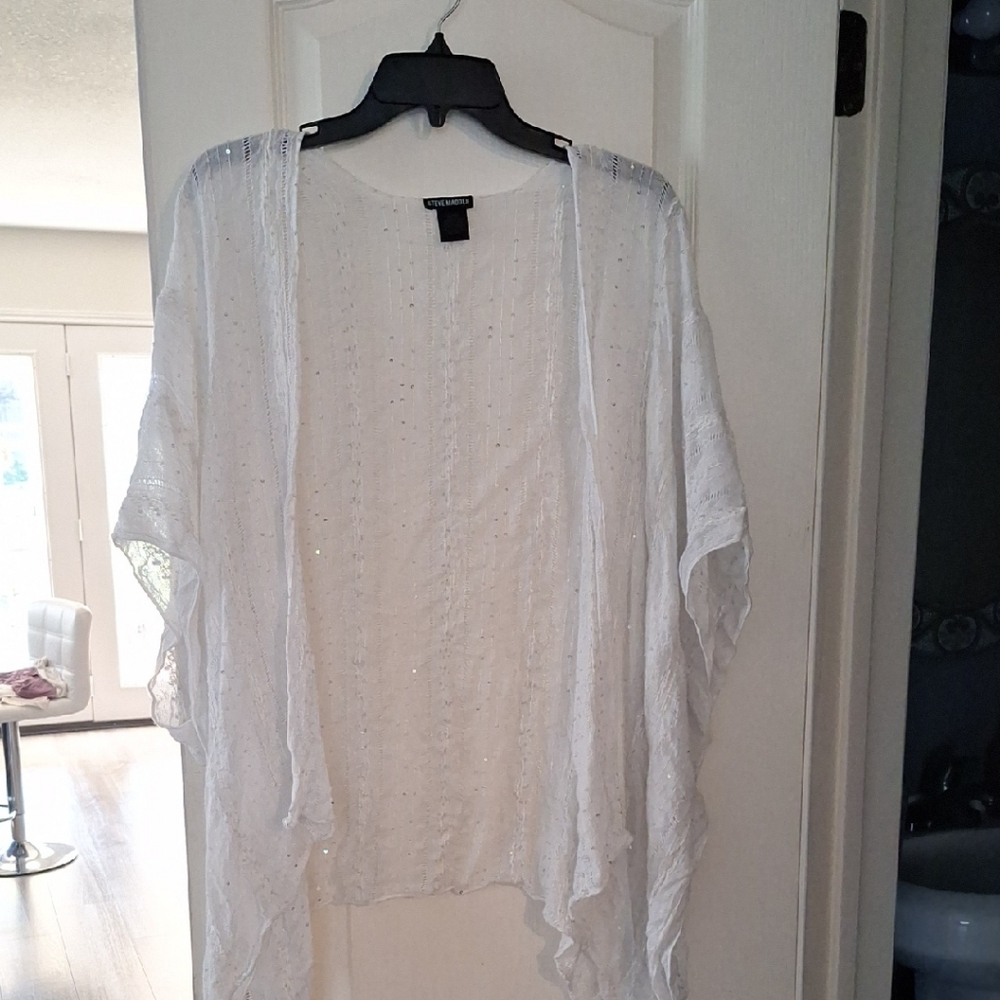 Steve Madden Cream Sheer Cardigan
